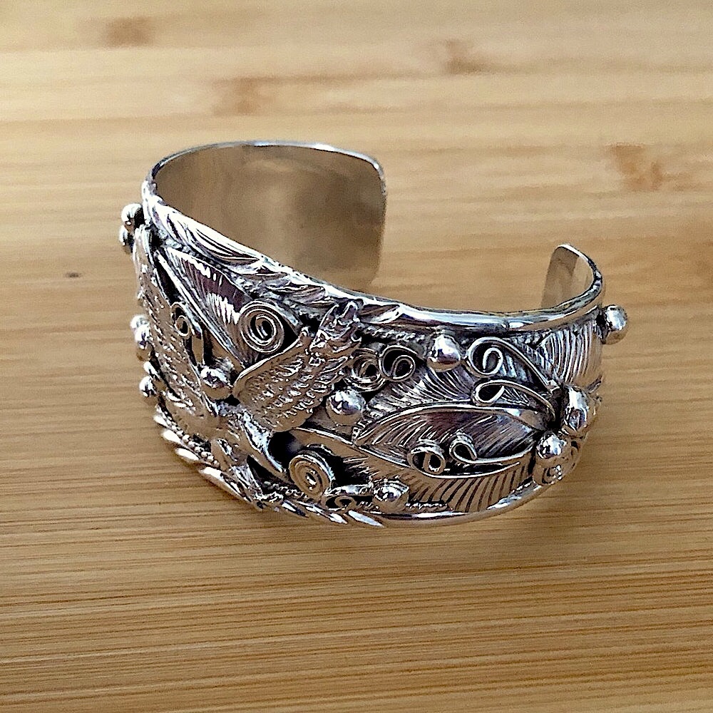 $318 Navajo Signed Running Bear Estate Cuff 77.58gr. Jimison Ben STERLING - Picture 4 of 10
